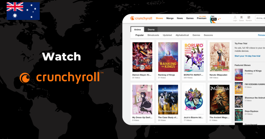 Watch Crunchyroll in Australia