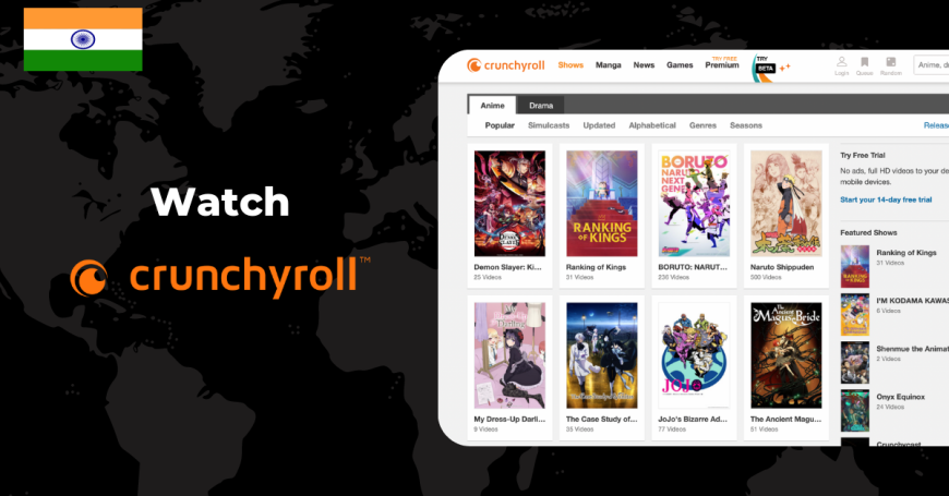 Watch Crunchyroll in India